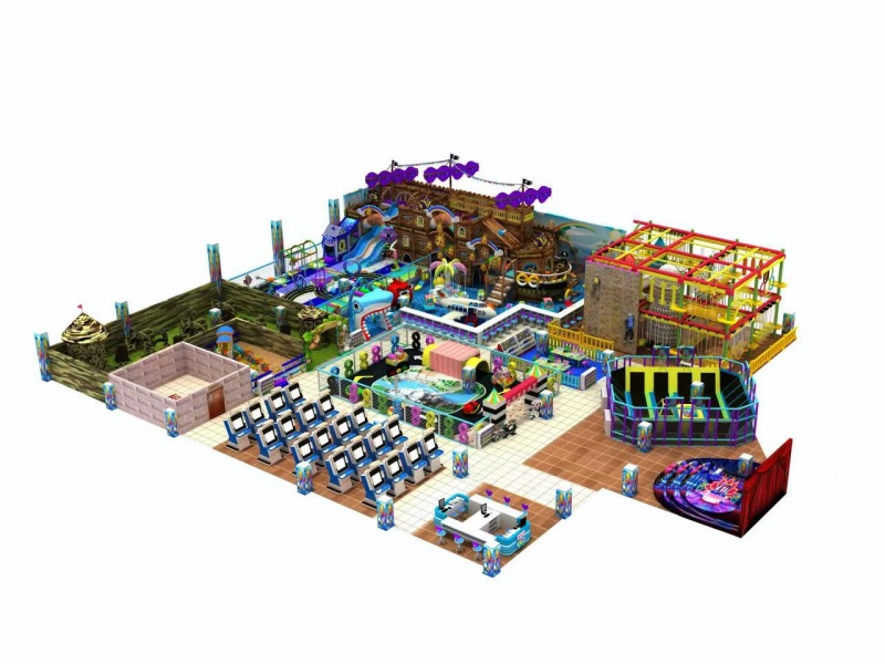 Large size amusement trampoline park
