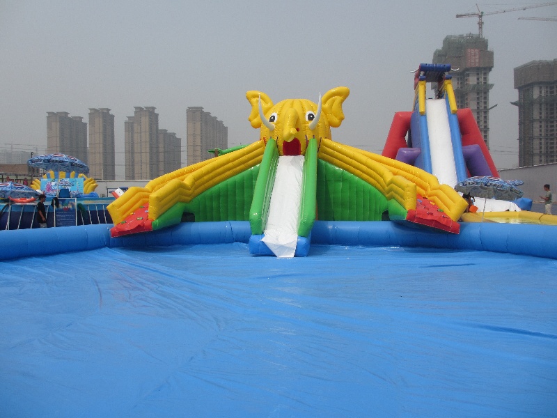 Above ground elephant water park