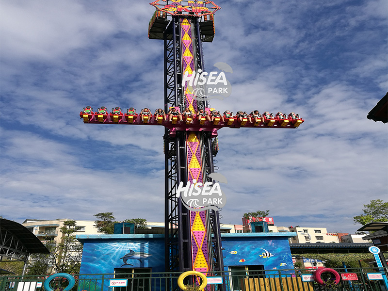 Thrilling jump tower machine